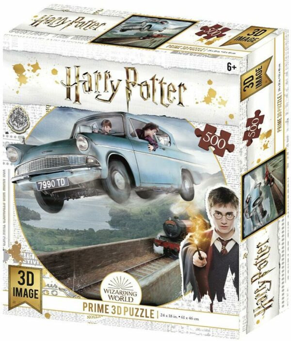 Puzzle Lenticulaire 500 pièces Prime 3D Harry Potter : Harry & Ron dans Ford Anglia [61x46cm]