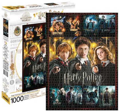 Puzzle 1000 pièces Aquarius Harry Potter : Trio + Affiches des 8 films [71x51cm]