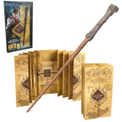 Pack Deluxe The Noble Collection Harry Potter : Carte du Maraudeur + baguette