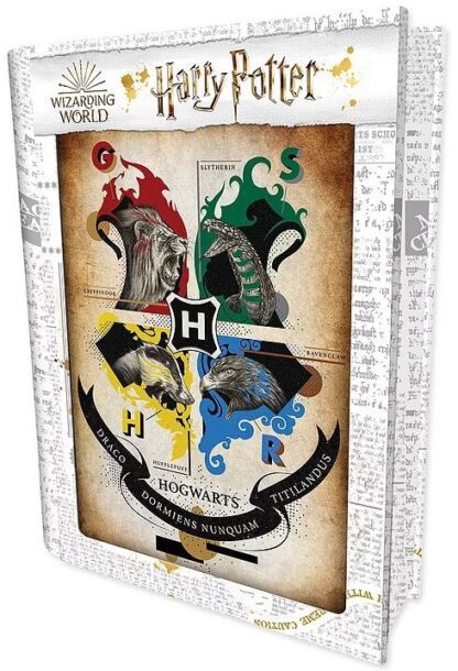 Puzzle Lenticulaire [Boite Métal Collector] 300 pièces Prime 3D Harry Potter : Blasons 4 maisons [46x31cm]