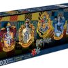 Puzzle 1000 pièces Aquarius Harry Potter : Panorama blasons Poudlard + les 4 maisons [91x30cm]