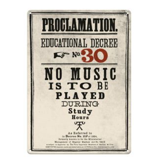 Plaque en métal Harry Potter : "Proclamation N° 30" [42x30cm]