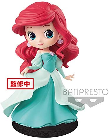 Figurine Banpresto Q Posket Disney La Petite Sirène : Ariel dans sa robe de princesse verte (Robe A) [14cm]