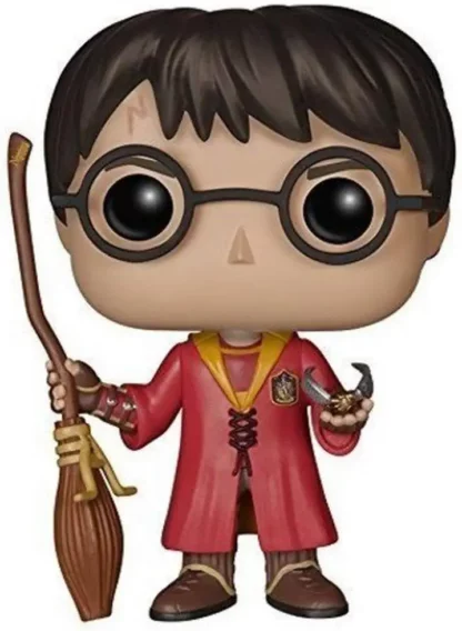 Figurine Funko POP! Harry Potter : Harry avec balai de Quidditch et vif d’or [08]