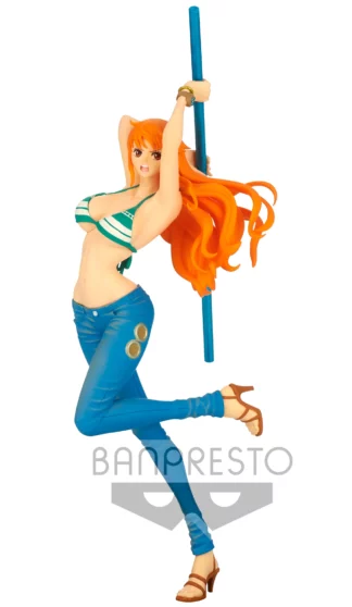 Figurine Banpresto Lady Fight One Piece : Nami dans sa tenue originale, son bâton dans les mains [20cm]
