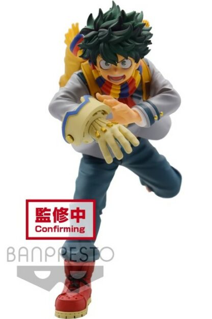 Figurine Banpresto My Hero Academia : Midoriya dans sa tenue du lycée Tuei, prêt à utiliser son alter (Bravegraph vol.1) [15cm]