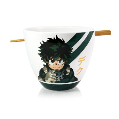 bol ramen avec baguettes just funky my hero academia izuku midoriya (de face)
