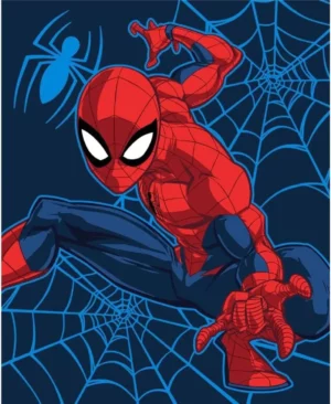 Plaid Polaire Flanelle, Marvel : Spider-Man [Matière : Polyester, Dimensions 130x160cm]
