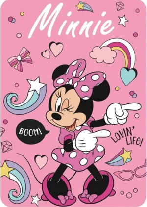 Plaid Polaire, Disney : Minnie Mouse [Matière : Polyester, Dimensions 100x140cm]