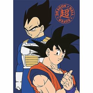 Plaid Polaire Dragon Ball Super :  Goku et Vegeta [Matière polyester, dimension 100cm x 140cm]