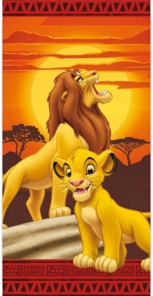 Serviette 100% Coton 320g Disney Le roi lion : Simba & Mufasa[70x140cm]
