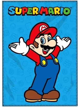 Plaid Super Mario : Mario [Matière polyester, dimension 100cm x 140cm]