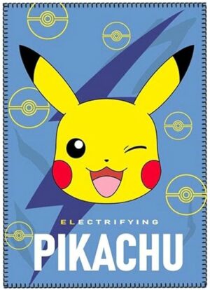 Plaid Pokemon : Pikachu clin d’œil  [Matière polyester, dimension 100cm x 140cm]