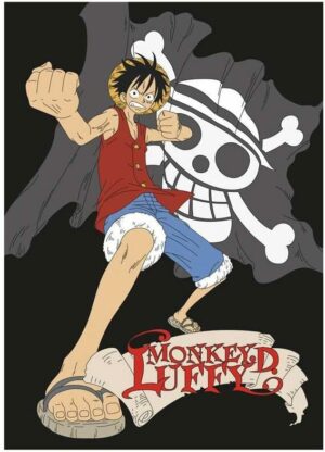 Plaid Polaire One Piece : Monkey D.Luffy [Matière polyester, dimension 100cm x 140cm]