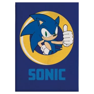 Plaid Polaire Sonic : Sonic pouce levé  [Matière polyester, dimension 100cm x 140cm]