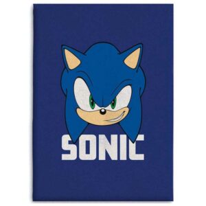 Plaid Polaire Sonic : Sonic  [Matière polyester, dimension 100cm x 140cm]