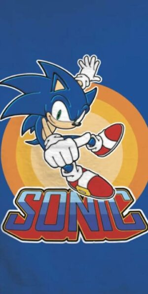 Serviette de plage Microfibre Sonic : Sonic (jump) [70x140cm]