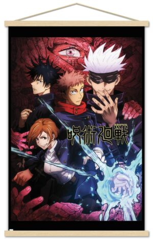 Poster Jujutsu Kaisen 61X91cm avec cintre d’accroche