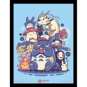 Cadre Studio Ghibli Ilustrata : Creatures Spirits & Friends [45x35cm]