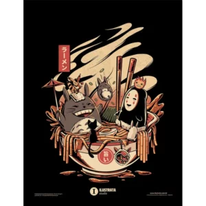 Cadre Studio Ghibli Ilustrata : Ramen Pool Party [45x35cm]