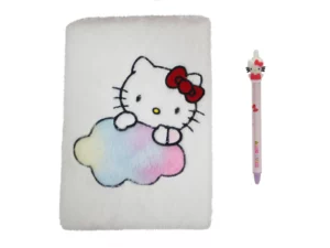 Pack Notebook Peluche A5 Hello Kitty + Stylo-Bille avec topper Hello Kitty