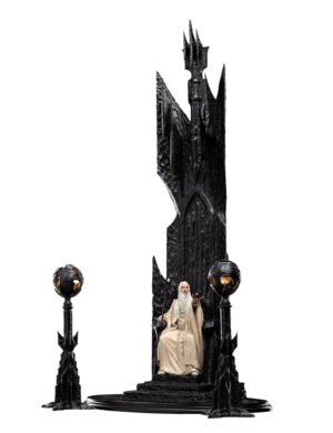 Statuette Le Seigneur des Anneaux : Saruman the White on Throne (110 cm)