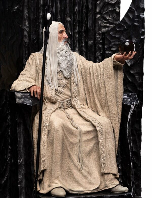 Statuette Le Seigneur des Anneaux : Saruman the White on Throne