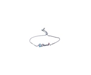 Bracelet ajustable en laiton plaqué argent émaillé Disney Lilo & Stitch