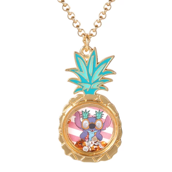 Collier et pendentif Disney Lilo & Stitch : Médaillon Ananas Stitch