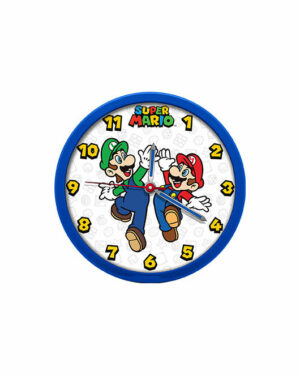 Horloge murale Nintendo Super Mario : Mario et Luigi [diamètre 25cm]