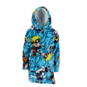 Sweat Poncho Polaire Naruto Shippuden :  Uzumaki & Sasuke [Taille Adulte XS- L]