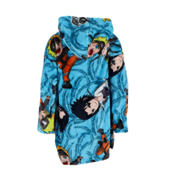 Sweat Poncho Adulte coupe "Oversized" en polaire Naruto Shippuden : Uzumaki & Sasuke