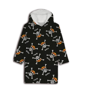 Sweat Poncho Polaire One Piece: Tête de mort [Taille Enfant 7 à 14 ans]