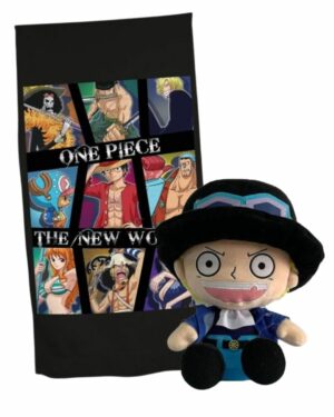 Pack One Piece : Serviette New World et Peluche Sabo