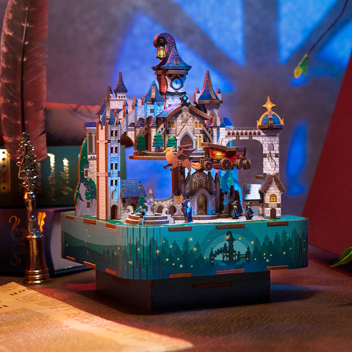 Kit "Book Nook" Château magique avec animation motorisée + mécanisme musical