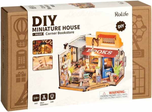 Kit "Book Nook" Librairie avec éclairage Led Intégrée [Kit à construire, 108 pièces] – Image 2