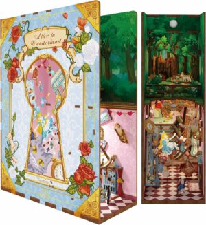 Kit « Book Nook » Alice au pays des merveilles avec éclairage Led Intégrée