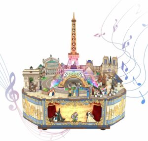 Kit « Book Nook » Paris Romantique avec éclairage Led Intégrée + plateforme rotative