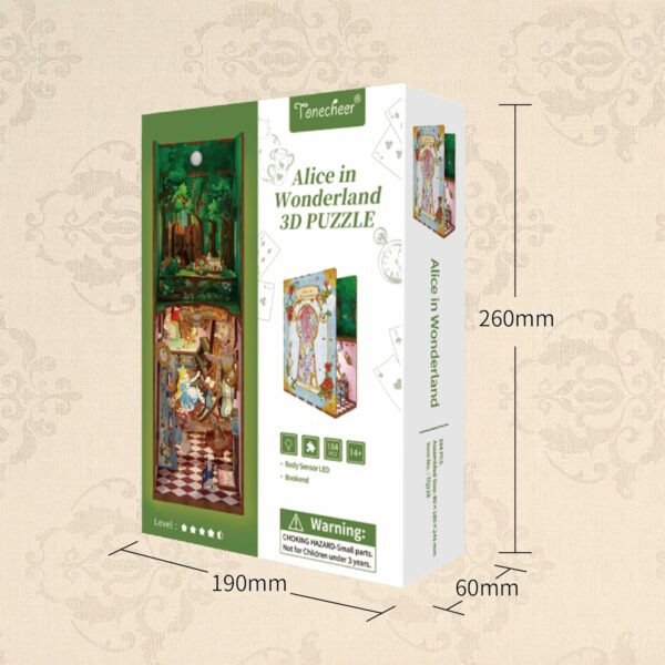 Kit "Book Nook" Alice au pays des merveilles avec éclairage Led Intégrée – Image 3
