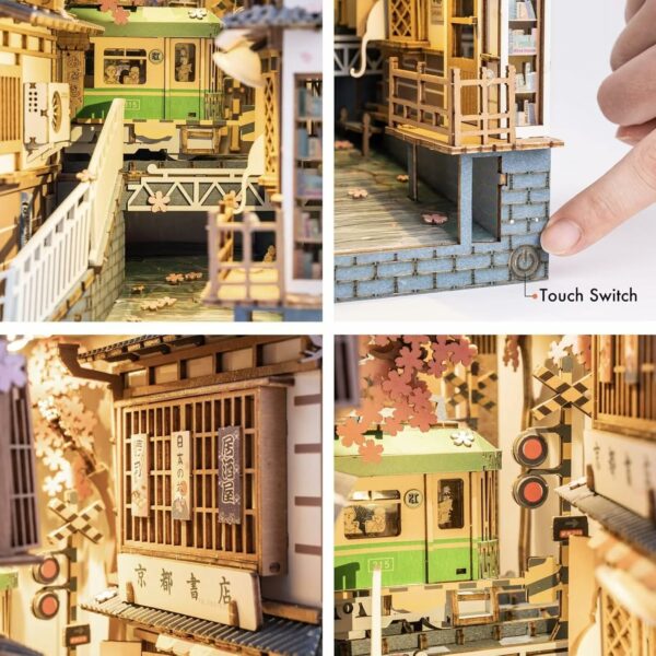 Kit "Book Nook" Sakura Densya avec éclairage Led Intégrée [Kit à construire, 340 pièces] – Image 8