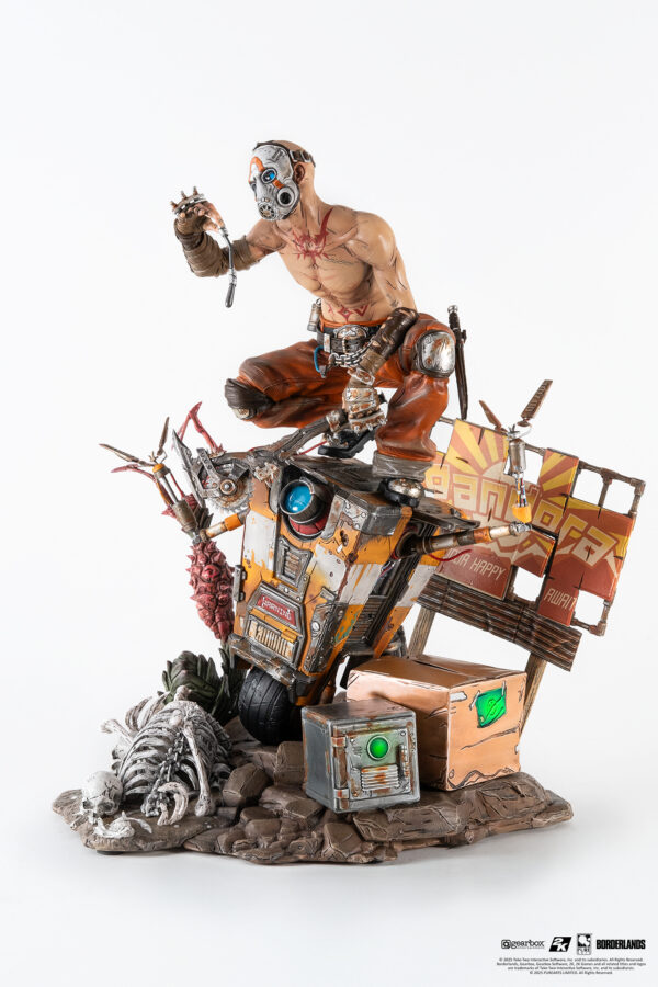 Statuette Pure Arts en PVC Borderlands : Psycho & Claptrap 1/6 Scale Diorama – Image 11