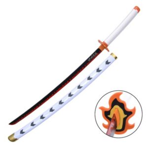 Réplique Katana ornemental inspirée de Demon Slayer: Rengoku Kyojuro [Lame en Bambou]