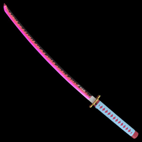 Réplique Katana ornemental avec éclairage LED inspirée de Demon Slayer:  Mitsuri [Lame en Bambou] – Image 2