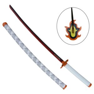 Réplique Katana ornemental inspirée de Demon Slayer: Rengoku Kyojuro [Lame en Acier]
