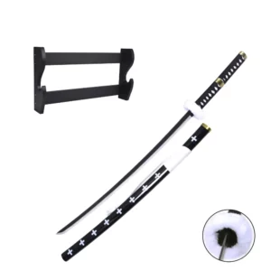 Pack Katana : katana Trafalgar Law [lame en acier] et support katana [en bois]