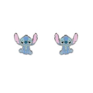 Paire de boucles d’oreilles à tige Disney Lilo & Stitch : Stitch [laiton plaqué argent]