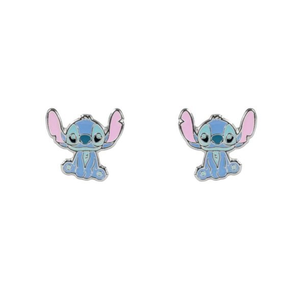 Paire de boucles d'oreilles à tige Disney Lilo & Stitch : Stitch [laiton plaqué argent]