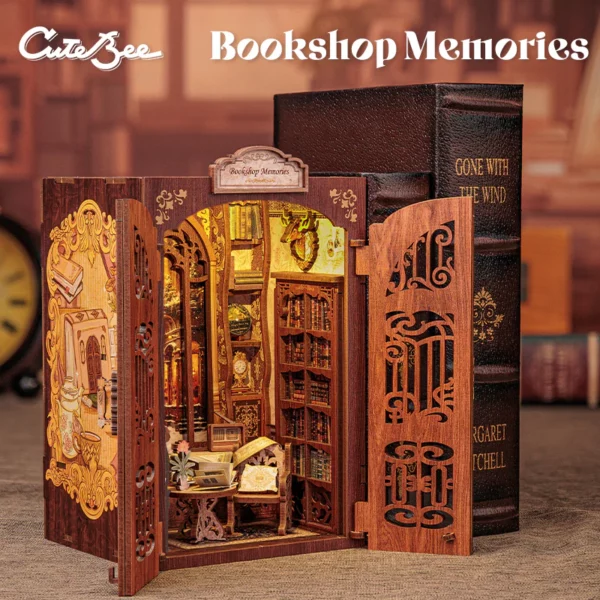 Kit "Book Nook" Bookshop Memories avec éclairage Led Intégré – Image 2