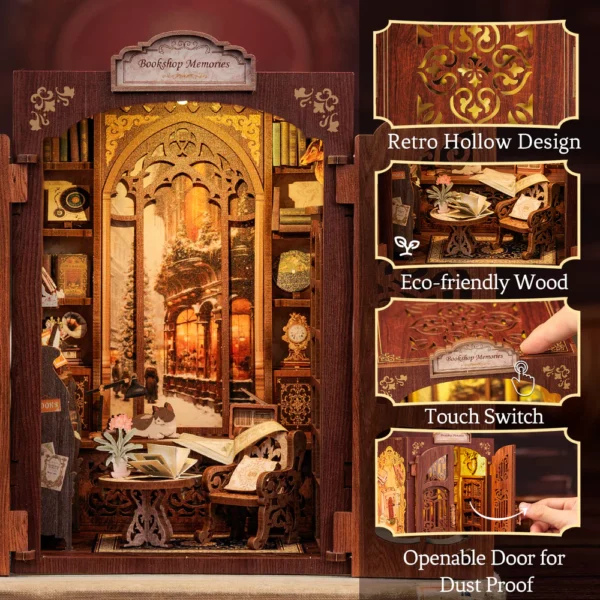 Kit "Book Nook" Bookshop Memories avec éclairage Led Intégré – Image 5