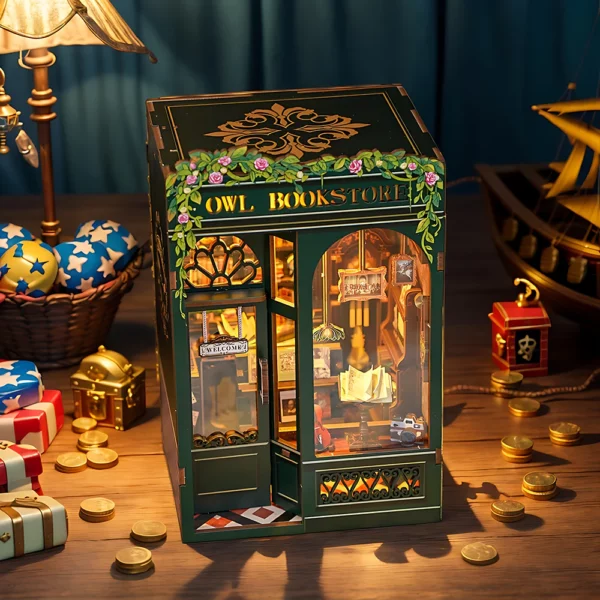 Kit "Book Nook" Owl Bookstore avec éclairage Led Intégrée